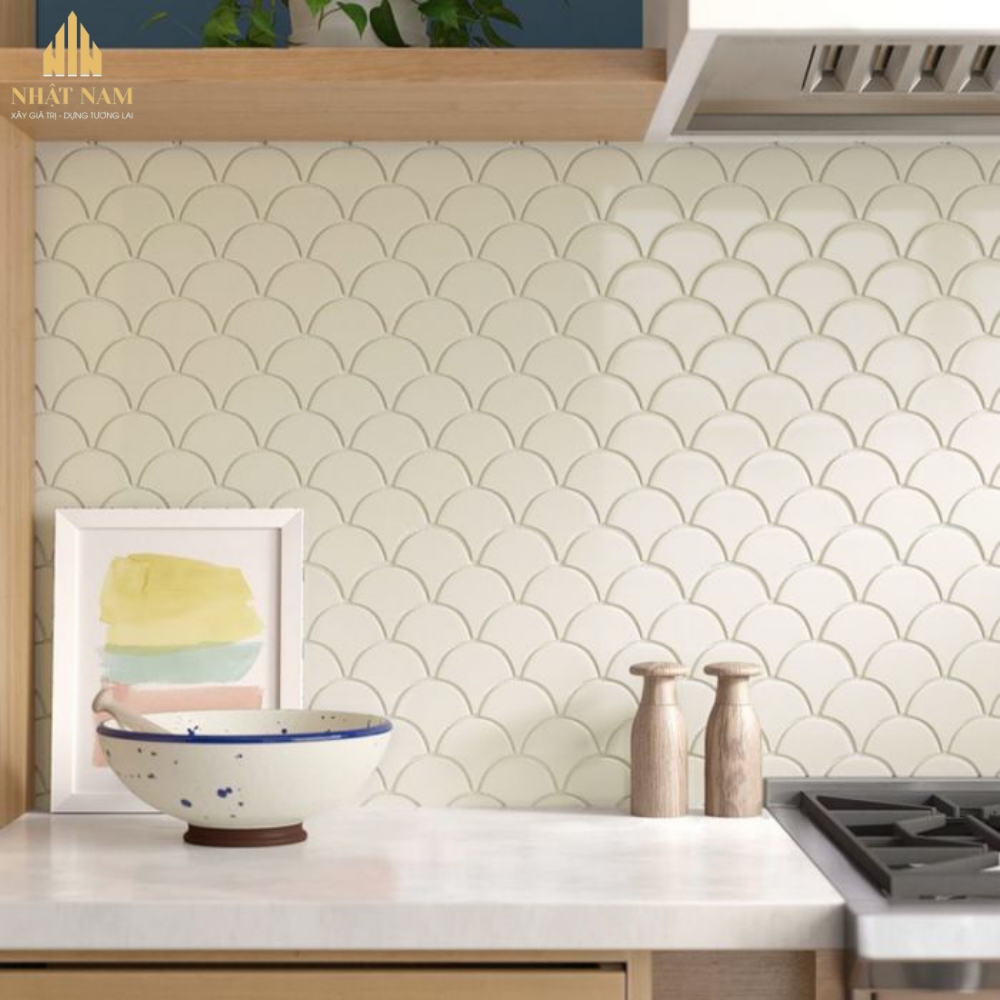 gạch vảy cá ốp bếp
